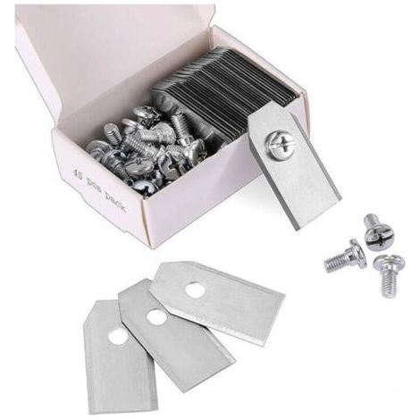 lames de rechange en titane - pour tondeuse robot Husqvarna Automower Gardena - avec carbure de titane - vis incluses (Jeu de 18 Argent)