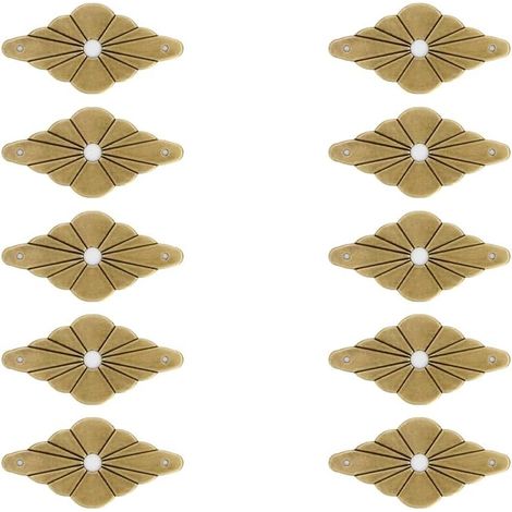 Juego de 10 arandelas clásicas de latón para decoración de muebles (bronce) (1/3)