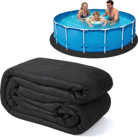 Tapis protection piscine hors-sol – Forme ronde 4,6 m – Anti-perforation, barrière mauvaises herbes – Écologique (1/5)