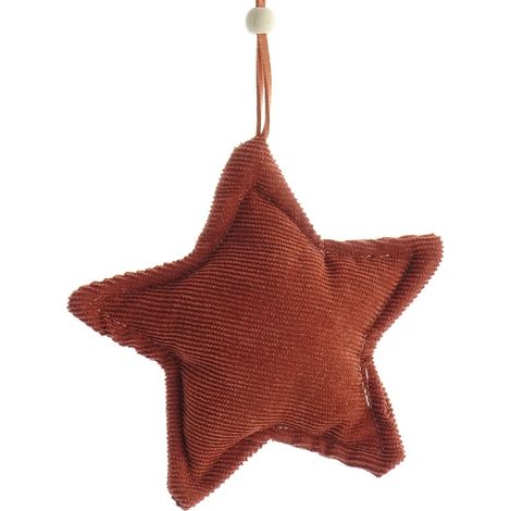Weihnachstdeko Stern Terracottafarben aus Cordstoff Ø 12 cm - Polyester