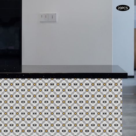20 Autocollants Carreaux Céramique Adhésifs Imperméables Antidérapants pour Mur et Sol Cuisine Salle de Bain (1/5)