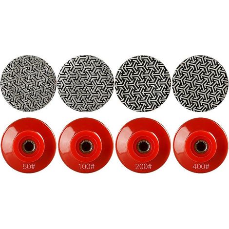 Satz mit 4 galvanisierten Diamantschleifscheiben von 50 mm (2 Zoll) - 5/8"-11 Gewinde, geeignet für Marmor, Quarz und Keramik - Zubehör zum Abrichten und Schleifen von Winkelschleifern.