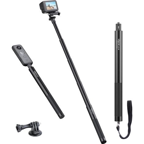 Perche à Selfie de 120 cm pour Insta 360, MT-58 Monopode pour Action Cam, Perche Extensible Compatible avec Go Pro Hero 11/10/9/8/7 One XR/RS/GO 2 DJI Osmo Action (1/5)