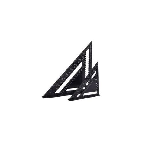 Equerre Menuisier Multifunctions 18cm et 30cm, Metal Aluminium Triangle Règle Équerre Trusquin Guide Raporteur Angle 45 90 Degres/Outillage Charpentier/Outil Traçage Guidage Menuiserie Bois