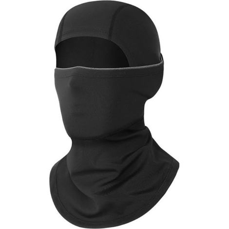 Thermal windproof ski balaclava with plush fleece lining for outdoor sports, black (1/5)