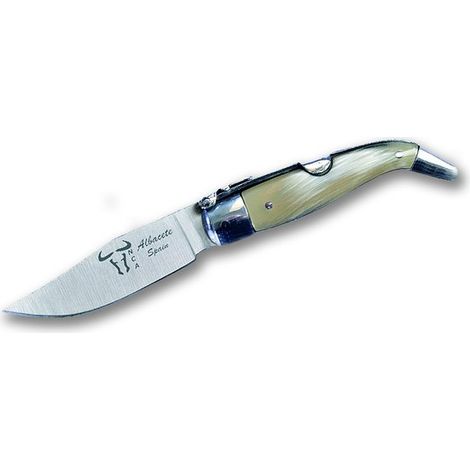 Navaja Palanquilla con mango de Asta de Toro, Hoja de 7 cm, virola de aluminio NCA NTTOO