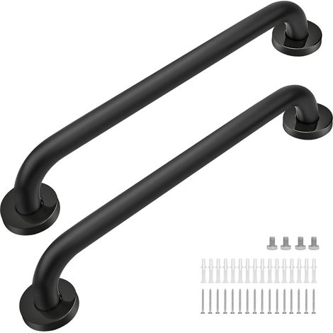 Lot de 2 barres d'appui de douche de 40,6 cm pour salle de bain, barre d'appui en acier inoxydable, poignée de douche pour personnes âgées, support de main courante de sécurité, poignée de (1/5)