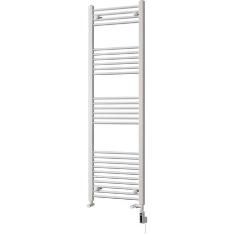 Zennor - White Dual Fuel Towel Rail H1600mm x W500mm Thermostatic WIFI - Straight (1/3)
