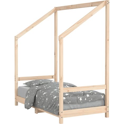 Lit simple Cadre de lit pour enfant 70x140 cm bois de pin massif