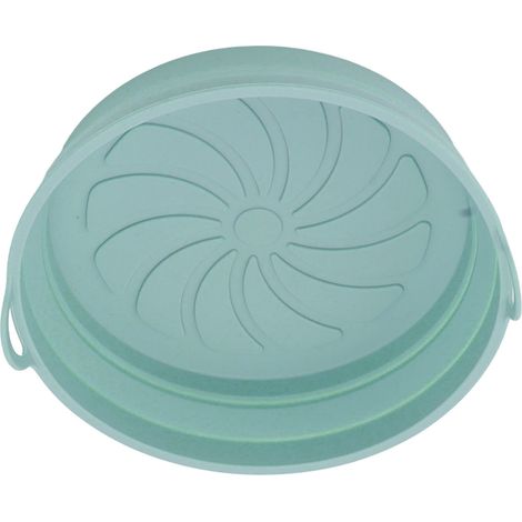 2 Pièces Panier Friteuse Rond Silicone Antiadhésif Résistant à l'Huile Réutilisable avec Poignées pour Maison Pliable Cyan (1/5)