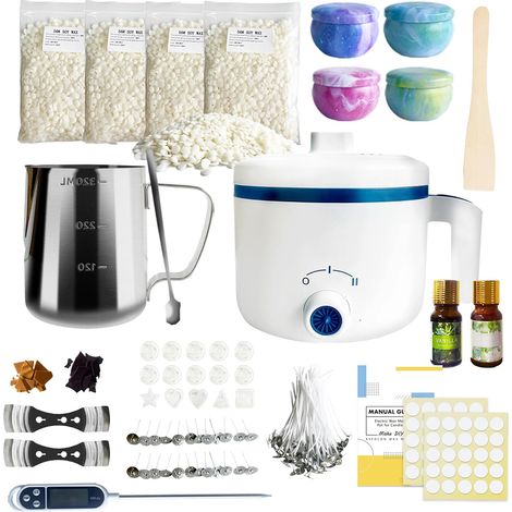 Kit de fabrication de bougies avec pot de fusion de cire, kit de bougies parfumées DIY pour adultes débutants, fabriquez vos propres bougies (1/5)