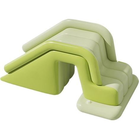 Scivolo gonfiabile per piscina, tunnel acquatico pieghevole con fondo imbottito e corrimano di sicurezza per bambini. (1/5)