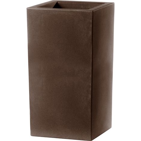 Vaso 40x40x80cm in Resina Tulli Schio Cubo Alto Essential 80 Bronzo (1/3)