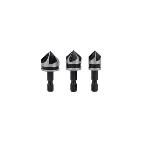 x 1/4" HCS 5-schneidige Sechskant-Fasenfräser für Holz und Metall. - Crezuo