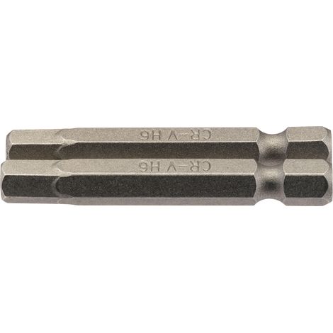 Draper 2-Piece 50mm Long 6mm Hexagonal Insert Bits with 1/4" Hex Shank (Model 64259) (1/5)