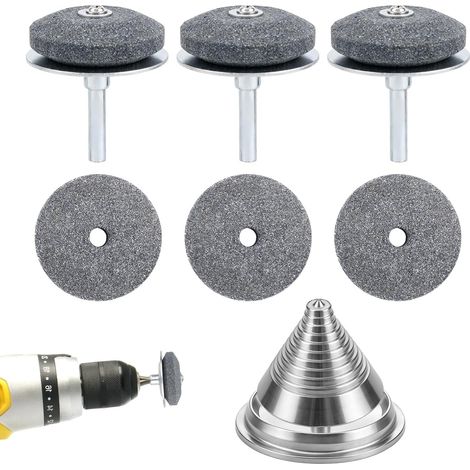 Kit d'Affûtage Lames de Tondeuse à Gazon, Affûteurs de Lames Durables avec Têtes Rechange et Équilibreur Compatible avec Perceuses Électriques et Manuelles (1/5)