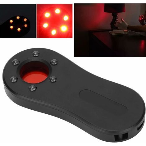 Détecteur de Caméra Cachée, Mini Détecteur de Périphérique Caché LED avec Viseurs Infrarouges, Détecteur de Caméra Anti-Espion Rechargeable pour Bureau, Hôtel, Salle de Bain