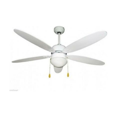 Ventilatore soffitto 5 pale bianco d.130cm luce cordicella - westim (1/2)