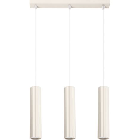 Lampada a sospensione moderna beige con tre tubi ondulati per l'isola della cucina 3xGU10 10W KARBON Sollux Lighting (1/5)