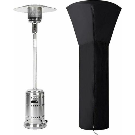 Housse de protection pour chauffage de terrasse, imperméable, ronde et noire, 226 x 85 x 48 cm - RW (1/5)