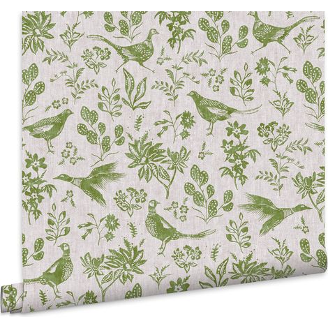 Joules Vliestapete Pheasant Print Grun 10mx52cm