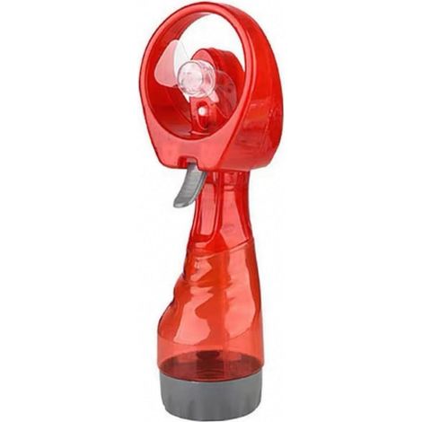 Ventilateur brumisateur portable avec cordon, alimenté par piles [Rouge]