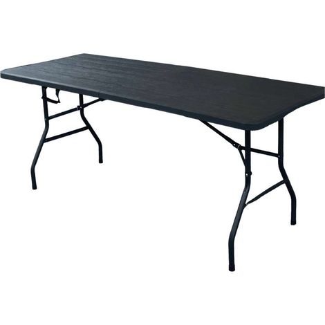 Tavolo Catering Pieghevole Antracite 180x74x74 cm Effetto Legno - Facile Trasporto (1/5)