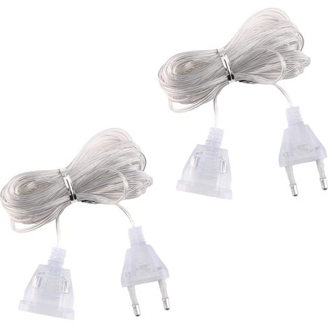 prolunghe da 5 m, cavo di prolunga trasparente, prolunga con spina europea, filo elettrico trasparente, piccola prolunga, per lanterne a LED e uso esterno (1/5)