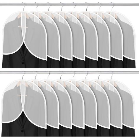 Protège-vêtements pour vêtements suspendus, housses anti-poussière transparentes pour les épaules, 25 pièces, 61 x 46 cm (1/5)