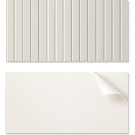 Juego de baldosas de vinilo estampadas - Decoraci贸n de dormitorio, rayas verticales con textura, 10x40x20 cm