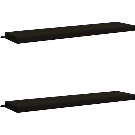 Coussins de banc 2 pièces SOEST 2 pc 100 % polyester Noir vidaXL (1/5)