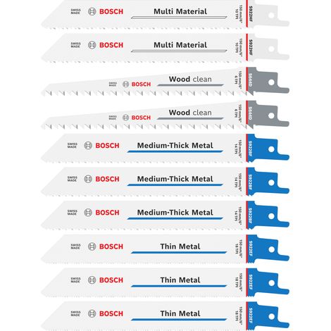 Bosch Reciprocating Saw Blade Variety Reciprocating Saw Blade Set, 10 pcs 2607012089 (1/4)