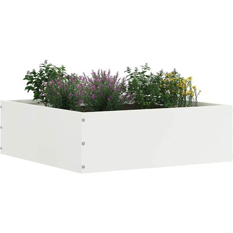Bordure de Pelouse 6 pcs Blanc 40 x 40 x 13 cm Acier (1/5)