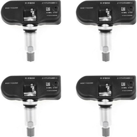 4x 9681102280 TPMS Reifendrucksensor 433 MHz für Peugeot 407, 207, 307, 607, 508, 807 und Citroën C4, 5, 6, 7, 8 (1/5)