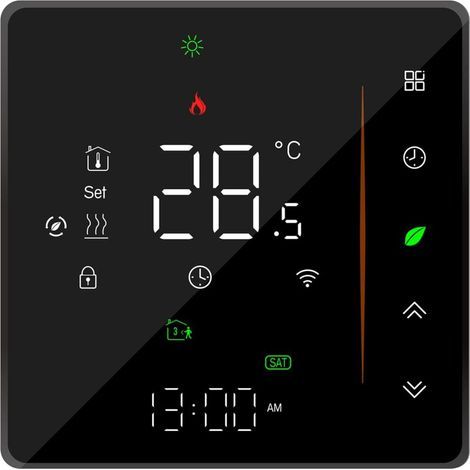 WiFi Thermostat – Underfloor Heating Thermostat – App Control Support – Voice Control Compatible with Alexa/Google Home – for Water Heating (Black)
