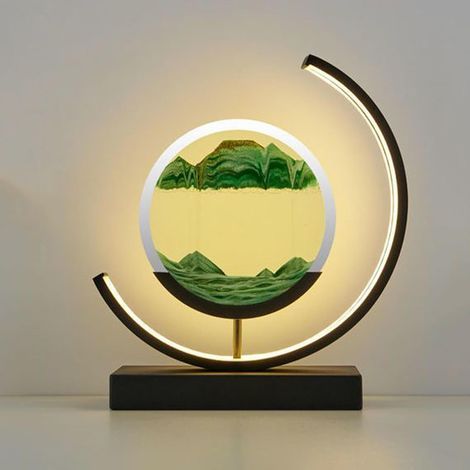 Lampe LED 3D Sable Vert, Tableau Lumineux Décoratif avec Cadre Mobile, Lampe Ambiance Créative pour Bureau Salon Chambre Maison (1/5)