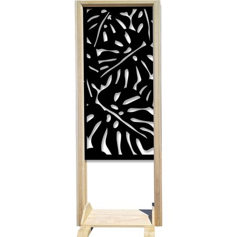 FILODENDRO - Separè - Paravento modulabile - 70x190cm - in Legno e PVC Nero (1/3)