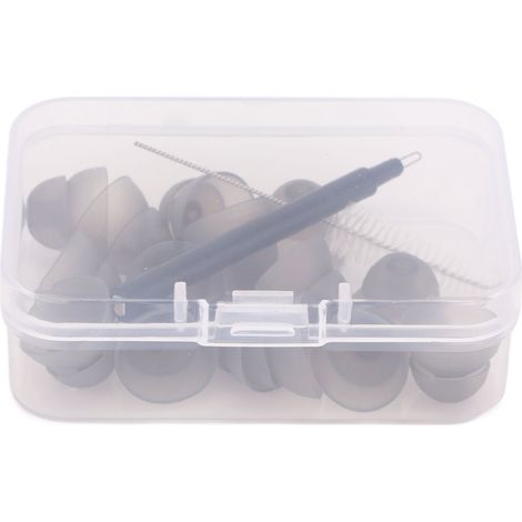 Bouchons d'oreille pour amplificateur auditif, embouts en silicone double couche, ensemble de dômes avec brosse de nettoyage L (1/5)