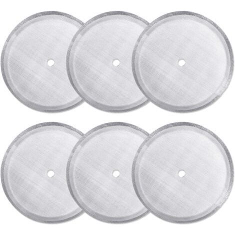 Paquet de 6 filtres de remplacement pour presse française, filtres à mailles en acier inoxydable réutilisables pour cafetière à presse française universelle 1000 ml/34 oz/8 tasses (1/5)