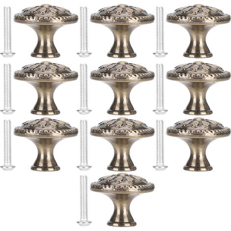 Set mit 10 Bürotürgriffen, Möbelaccessoires, schlichtes Design, Farbe: Antikmessing, Zinklegierung (1/5)