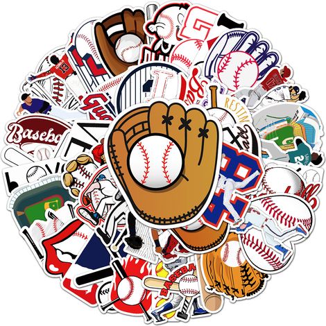 CCYKXA 50 Aufkleber Sport Baseball Gepäck Doodle Wasserdichte Reisetasche Laptop Dekoration Aufkleber