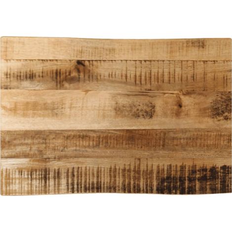 Tischplatte mit Baumkante 70x40x3,8 cm Raues Mango Massivholz