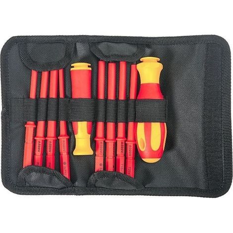 APEX Jeu de 10 tournevis de précision Lames interchangeables à double isolation VDE Coffret d'outils électriques (1/4)