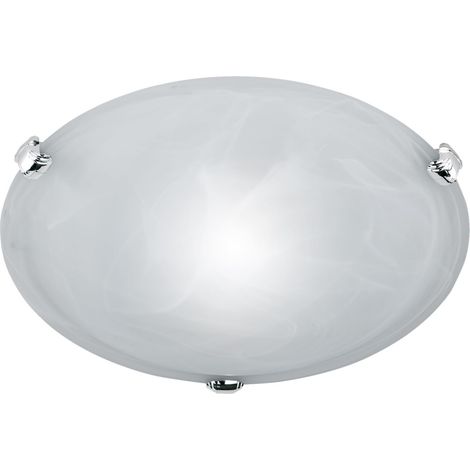 Plafonnier en verre avec 1 ampoule E27 60 W Blanc albâtre 30 cm, Durchmesser 30cm (1/4)