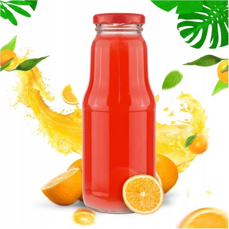 Botella para zumos y jarabes de 300 ml + tapa para agua, zumos y conservas.