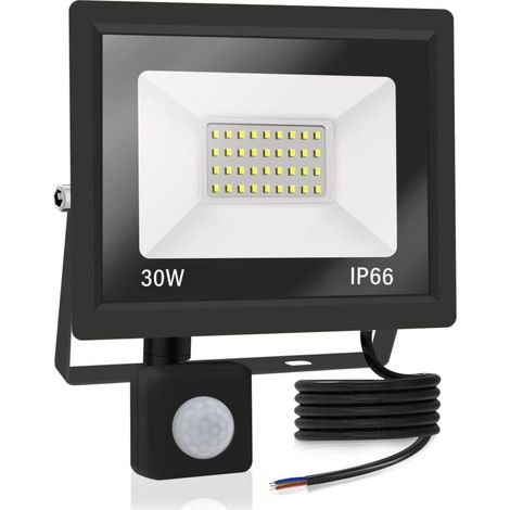 Projecteur LED 30 W, 3000 lm, étanche IP66, blanc chaud 3000 K, classe énergétique F. Idéal pour garage. (1/5)