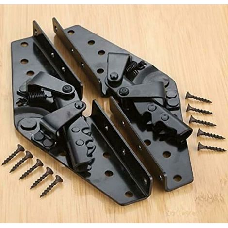 Charnières pour meuble canapé-lit 260mm x 20mm – Fer noir – Réglables 3 positions – 1 paire pour transformation rapide - 260mm2 (1/5)