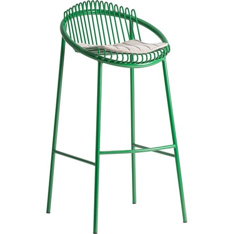 Tabouret de bar contemporain en métal vert - vert et gris (1/5)