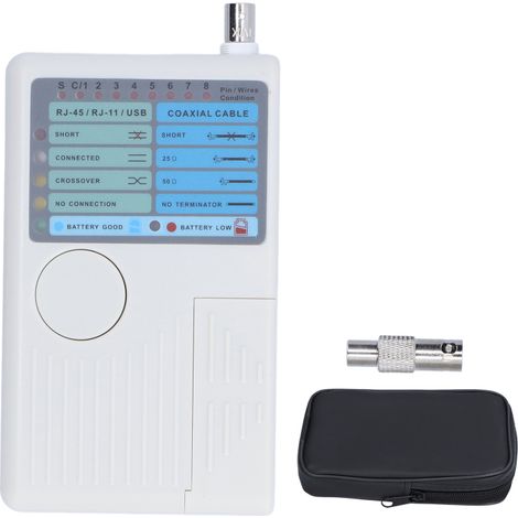 4-in-1-Kabeltester für Koaxial-, RJ45-, BNC-, RJ11- und USB-Kabel