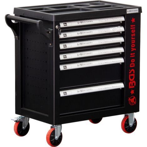 Bgs Technic – Servante d'atelier roulante 6 tiroirs – Charge max 30kg par tiroir – Dimensions 740x465x876mm – Roulettes sur roulement à billes (1/5)
